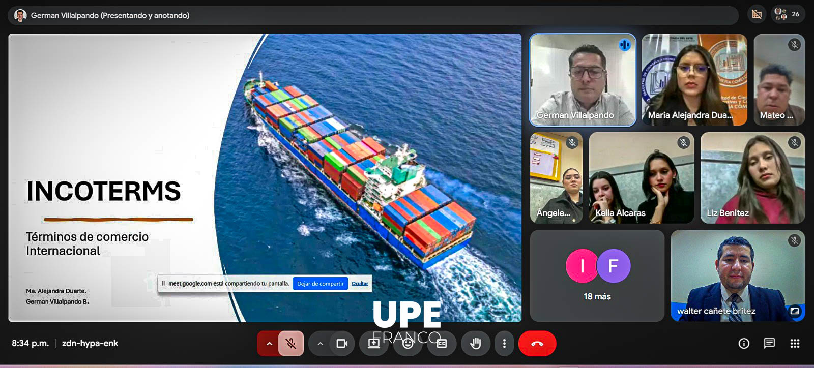 Clase Espejo Internacional: UPE FRANCO - Unifranz, Bolivia